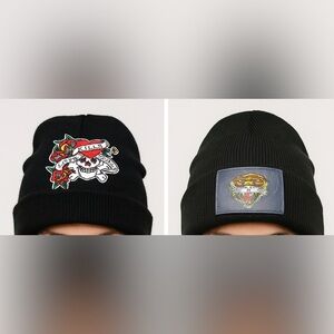 Ed Hardy NWT 2-Pack Embroidered Beanie Hats 🖤